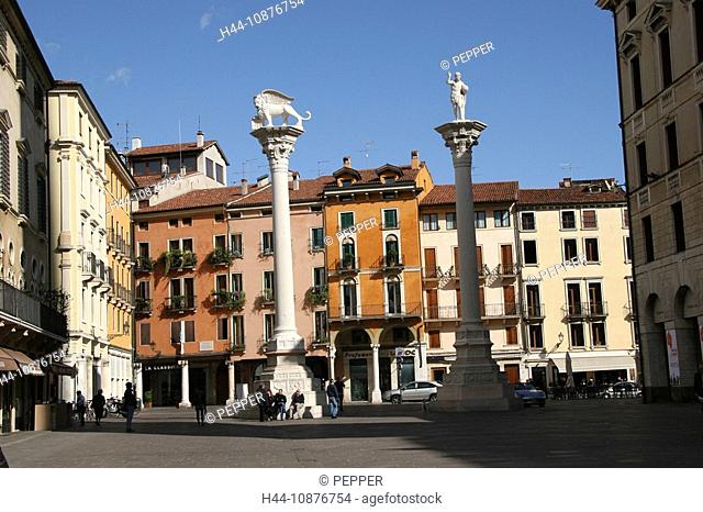 Italy, Vicenza, Old Town, Piazza dei Signori, facades, column, place, space