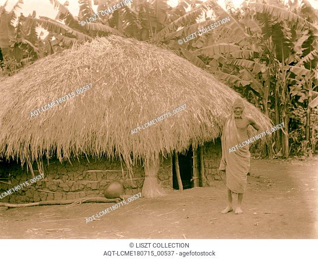 Uganda. From Hoima to Fort Portal. Native hut in a banana plantation. 1936, Uganda