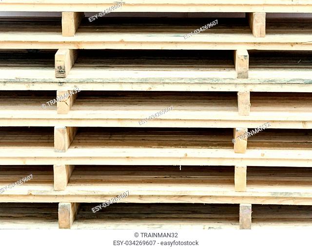 Wooden pallet is stacking in the warehouse of factory
