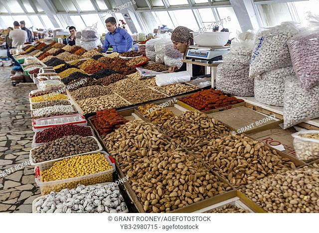 Dried Fruit and Nuts For Sale At The Chorsu Bazaar, Tashkent, Uzbekistan