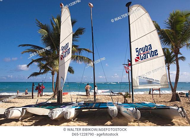 Dominican Republic, Punta Cana Region, Bavaro, Bavaro beach, boats