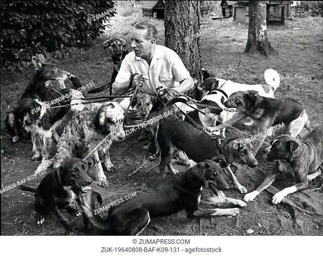 Aug. 08, 1964 - Cuff's Dog show. He has saved more than 4, 000 from destruction. very fond of dogs - is Mr. Bernard Cuff who threw up his