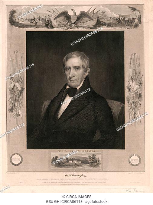 William Henry Harrison, North Bend, Ohio, Engraved by O. Pelton & D. Kimberly from an 1840 Painting by A.G. Hoit, Charles A. Wakefield Publ., 1841