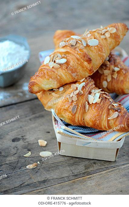Butter, honey and almond croissants