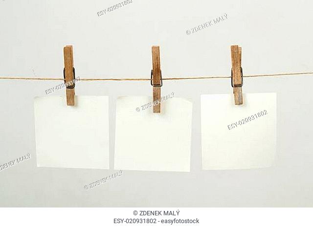 Memory note paper hanging on cord