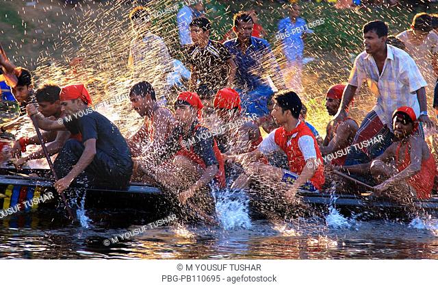 Boat race competition has been holding for two hundred fifty years due to the 'Laxmi Puja ' Hindu religious festival at Kaligonj