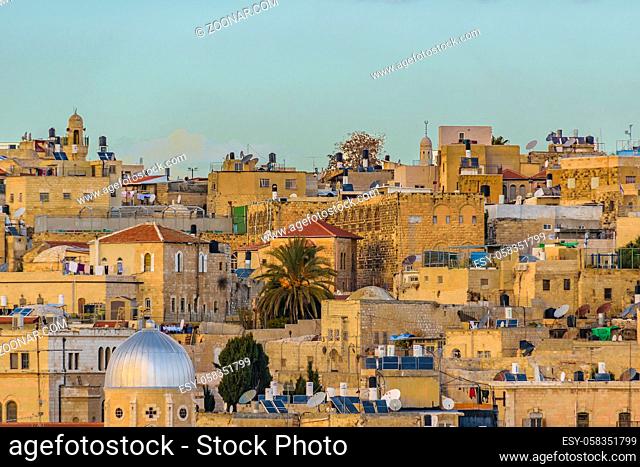 Aerial view of old jersualem city, israel
