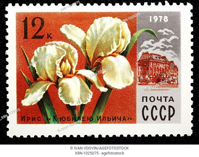 Iris, postage stamp, USSR, 1978