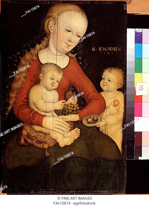 Virgin and child with John the Baptist as a Boy. Cranach, Lucas, the Elder (1472-1553). Oil on wood. Renaissance. State A