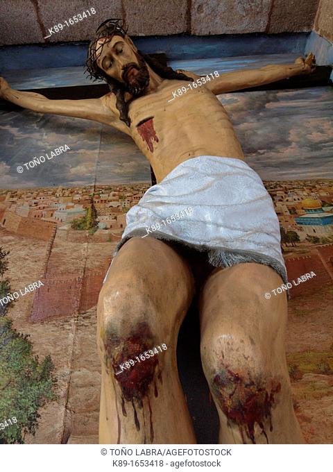 Crucifix. San Juan Bautista convent. Coyoacán. Mexico City. Mexico