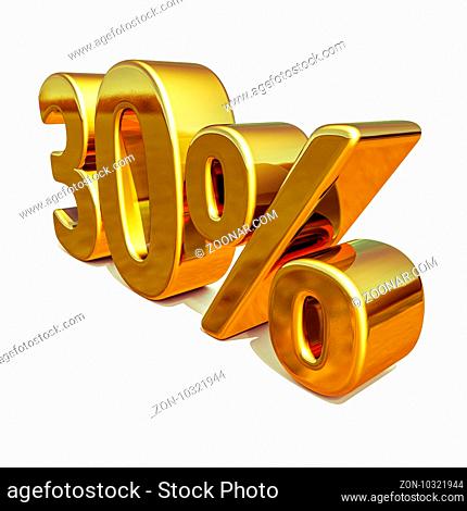Gold Sale 30%, Gold Percent Off Discount Sign, Sale Banner Template, Special Offer 30% Off Discount Tag, Thirty Percentages Up Sticker, Gold Sale Symbol