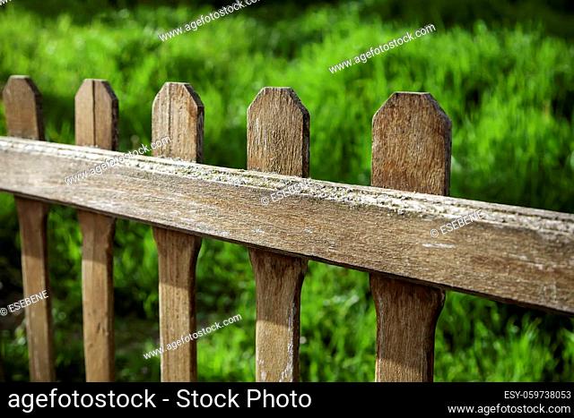Detail of protective wooden fence, property delimitation