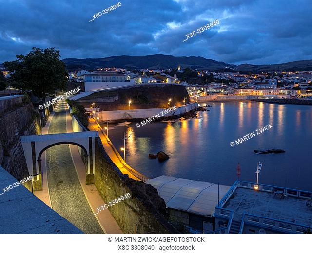 Cityscape. Capital Angra do Heroismo, the historic center is part of UNESCO world heritage. Island Ilhas Terceira, part of the Azores (Ilhas dos Acores) in the...