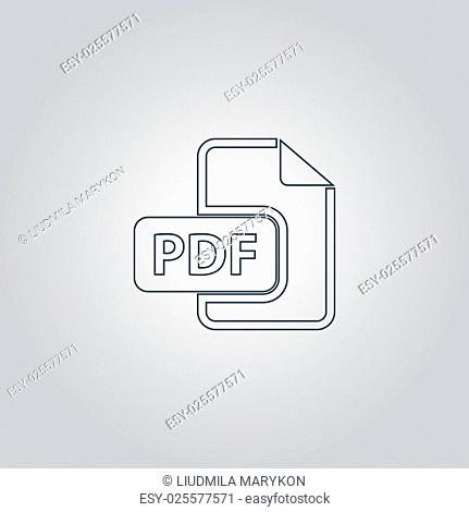 Pdf file format. Flat web icon or sign isolated on grey background. Collection modern trend concept design style vector illustration symbol