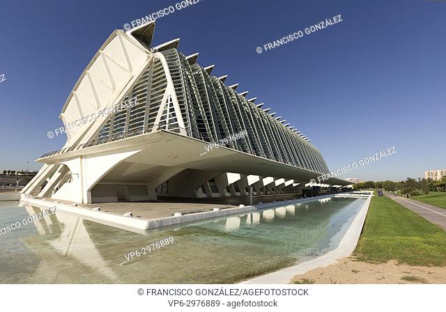 Valencia, Spain. October 25, 2017: The Prince Felipe Science Museum a Spanish museum dedicated to science, technology and the environment