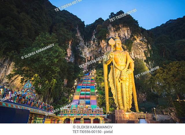 Statue of Lord Murugan outside Batu Caves in Malaysia