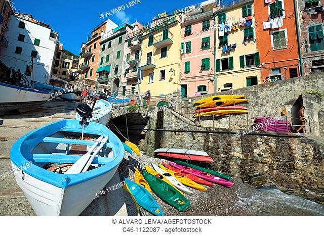 Riomaggiore. Cinque Terre. Liguria. Italian Riviera. Italy