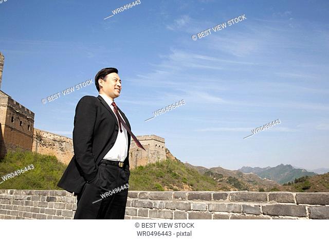 Business woman on the Great Wall