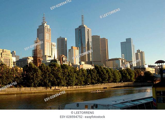 View of Melbourne's city with the Yarra river