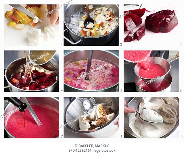 How to make beetroot soup with a coconut quenelle