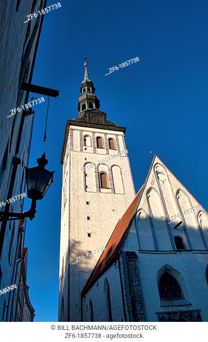 Tallinn Estonia Old Town Niguliste Museum Church 15th Century in city steeple