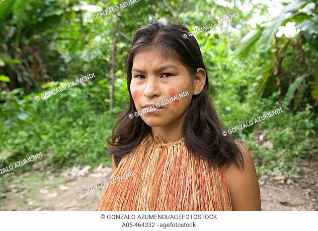 Indigenous woman. Yaguas Community. Amazonas. Peru