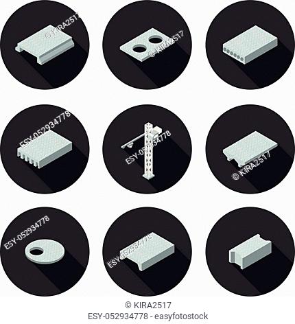 set of flat icons slab in vector format eps10