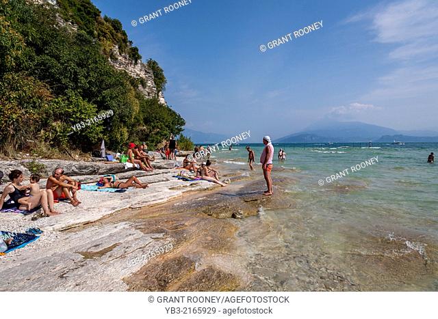 The Beach at Sirmione, Lake Garda, Italy
