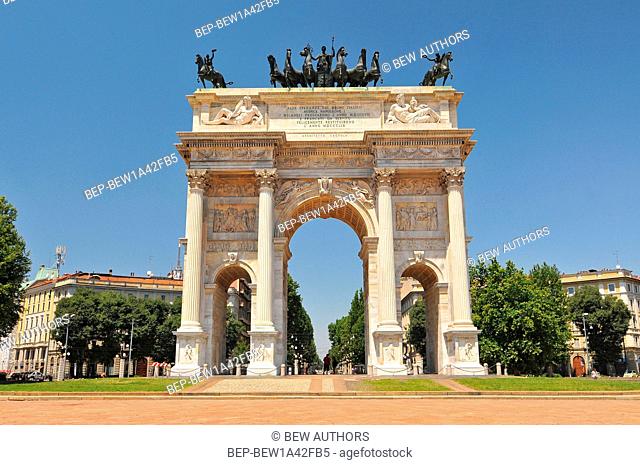 View of the Arch of Peace, Milano, Italy