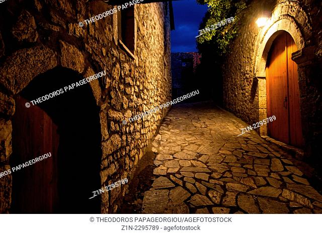 Backstreet at Karytena town. Arcadia, Peloponnese, Greece