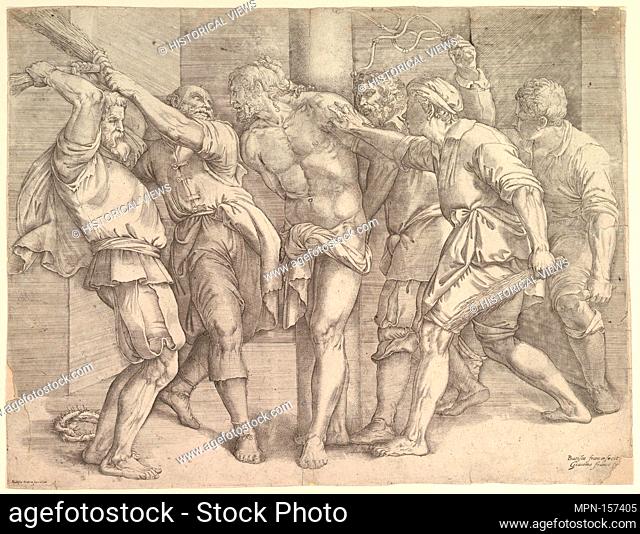 The Flagellation. Artist: Battista Franco (Italian, Venice ca. 1510-1561 Venice); Artist: After Titian (Tiziano Vecellio) (Italian, Pieve di Cadore ca