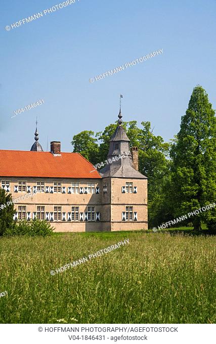 The picturesque moated castle Westerwinkel, Ascheberg, North Rhine-Westphalia, Germany, Europe