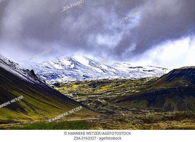 Snæfellsjökull glacier in the nature of Snaefellsnes peninsula, Iceland