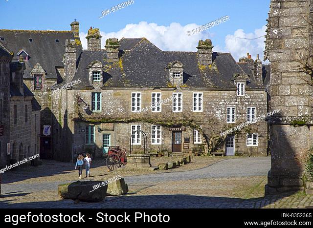 Locronan, named one of the most beautiful villages in France, Finistere department, Brittany region, France, Europe