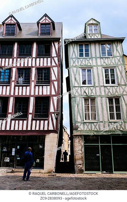 Traditional houses, Rouen, Seine-Maritime, Normandy, France