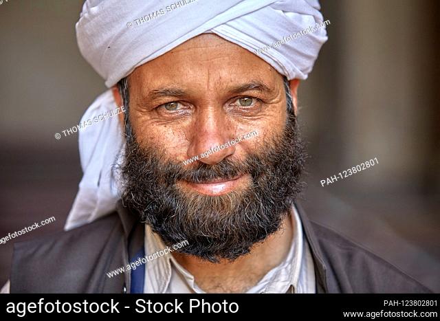 Portrait of a man in the Sheikh Ahmad mausoleum in the city of goalbat-e Jam near the Afghan border in northwest Iran, taken on June 13, 2017