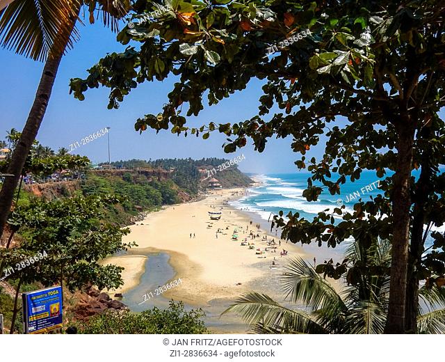 view at beach in varkala, kerala, india