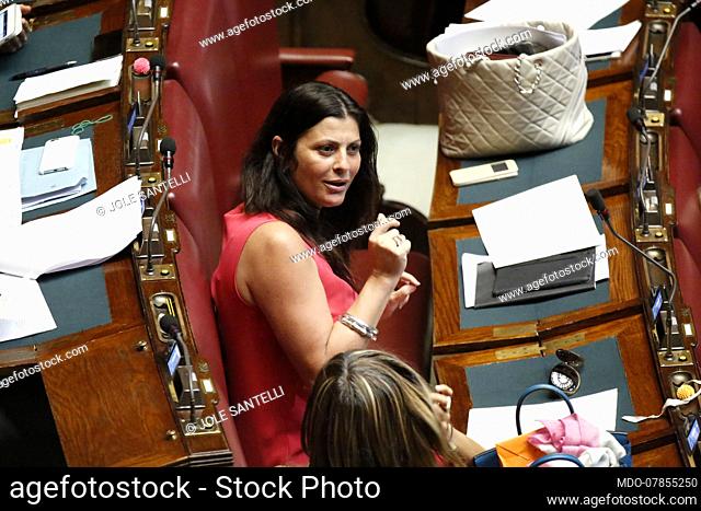 The deputy Jole Santinelli in the Chamber of Deputies during the continuation of the discussion of the bill concerning the amendments to the criminal code and...