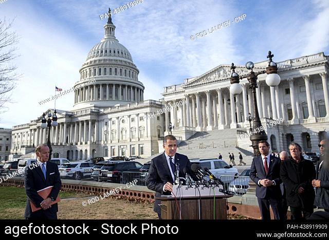 Hunter Biden, son of United States President Joe Biden, offers remarks on the House GOP impeachment investigation during a press conference outside of the...