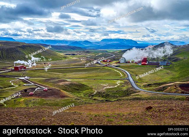 Krafla geothermal power plant, Myvatn region; Kafla, Northern region, Iceland