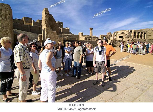 Egypt, Edfu, Horus-Tempel,  Visiting group  Africa, head Egypt, sight, Horus temples, temple installation, tourists, party, leadership, temple leadership