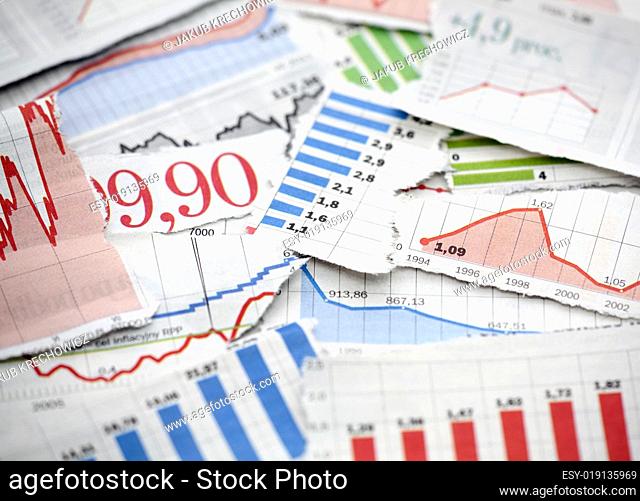 Financial charts from newspapers