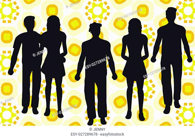 Silhouettes of people
