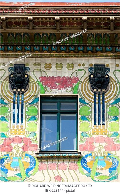 Ornaments and window, House of Otto Wagner, Vienna, Austria