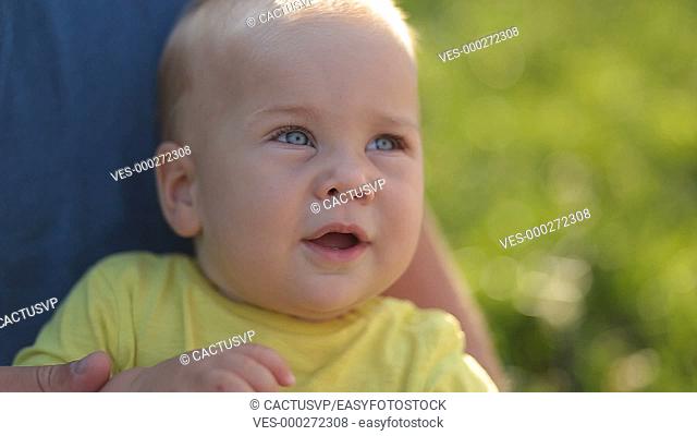 Portrait of adorable baby boy smiling