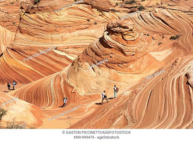 People in Vermilion North Coyote Buttes  PariaCanyon-Vermilion Cliffs Wilderness, Vermilion Cliffs National Monument, Arizona, USA