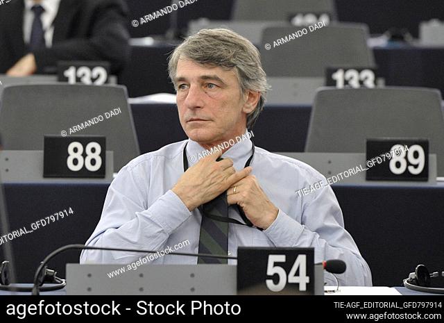 David Sassoli during the second day of the first plenary session of the European Parliament, Strasbourg, FRANCE-02-07-2014
