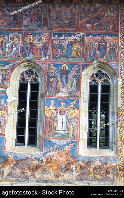 External Frescoes, Moldovita Monastery, 1532, Painted Monasteries, UNESCO World Heritage Site, Vatra Moldovitei, Suceava County, Romania