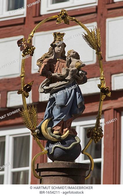 Marie Fountain, Kirschgarten square, historic town centre, Mainz, Rhineland-Palatinate, Germany, Europe