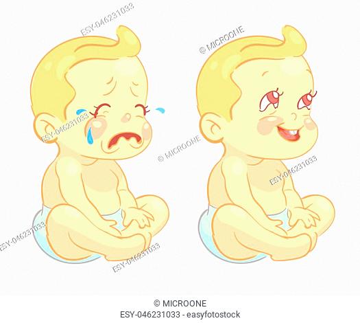 Crying baby cartoon Stock Photos and Images | agefotostock